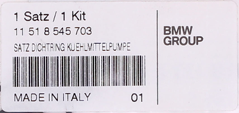 Genuine BMW Sealing Ring Set Part Number - 11518545703