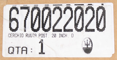 Maserati Wheel PN 670022020