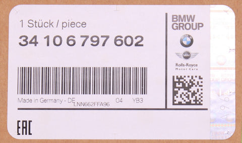 BMW Ventilated Brake Rotor, Front Part Number - 34106797602