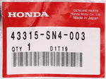 Honda Dust Cover Part Number - 43315-SN4-003