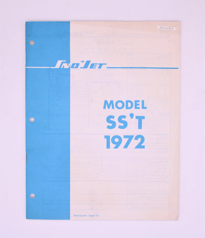 Kawasaki 1972 SS'T Parts Catalog for Snow Jet PN 209288