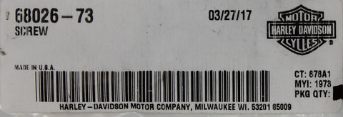 Genuine Harley-Davidson Tail Lamp Lens Screw Part Number - 68026-73 (Pack of 2)