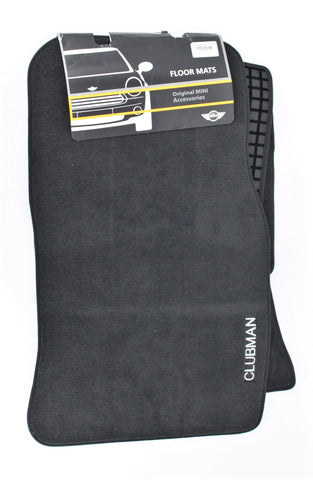 GENUINE BMW GROUP, 4-PC MINI CLUBMAN BLACK CARPET FLOOR MATS SET, PN 82112158022