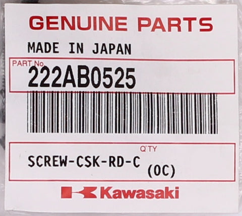 Genuine Kawasaki Screw Part Number - 222AB0525