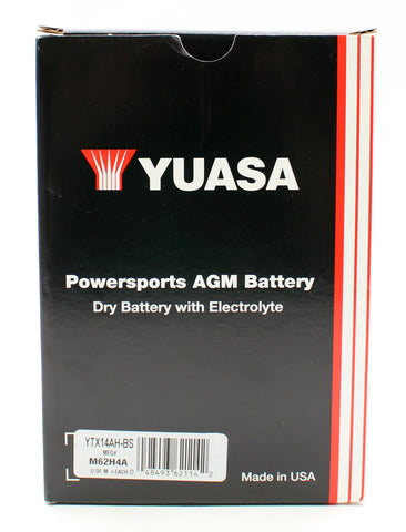 Yuasa Power Sports AGM Battery YTX14AH-BS PN 49-1960