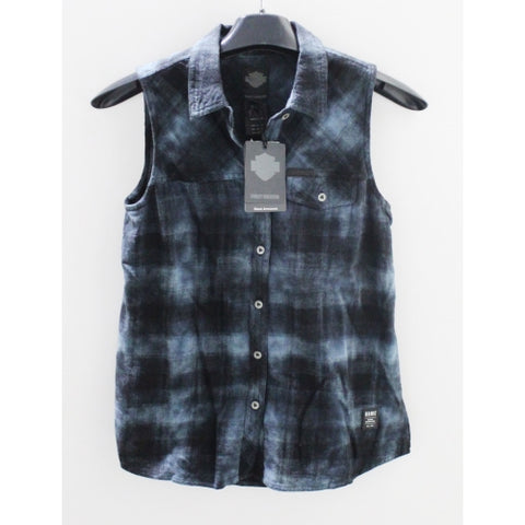 Harley-Davidson Blue & Black Plaid Shirt XS Part Number - 96112-18Vw/002S