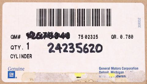 GM CYLINDER 0 Part Number - 24235620