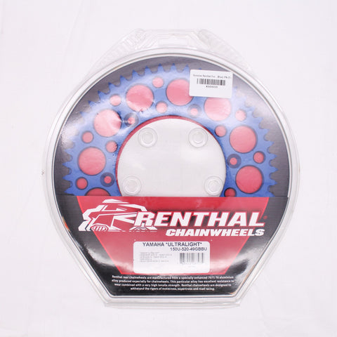 Renthal Sprocket 49T, Rear (Blue) Part Number - 25-15049B