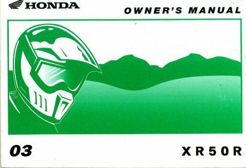 Honda Owner's Manual XR50R Part Number - 31GEL630