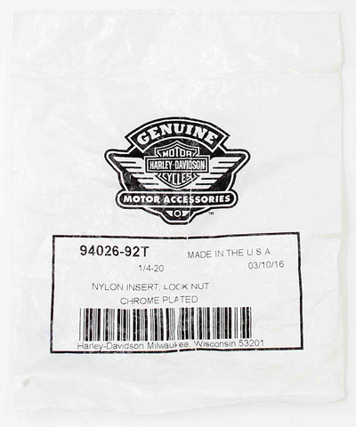 Harley-Davidson Nylon Insert Lock Nut Part Number - 94026-92T