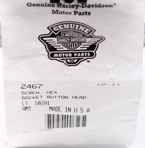 Harley-Davidson Screw, Hex Socket Button Head Part Number - 2467 (Pack of 2)