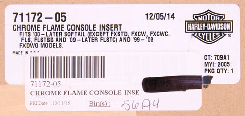 Harley-Davidson KIT-DASH INSERT,BENT/CHRM PN 71172-05