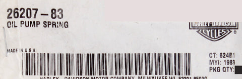 Genuine Harley Davidson Oil Pump Spring (Pack of 2) PN 26207-83