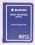 Suzuki 99923-03981 1998 'W' Model Ready Reference Service Specifications