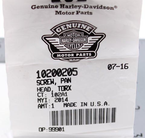 Genuine Harley-Davidson Pan Head Star Screw Part Number - 10200205