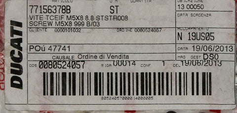 Genuine Ducati Screw (Pack of 4) PN 77156378B