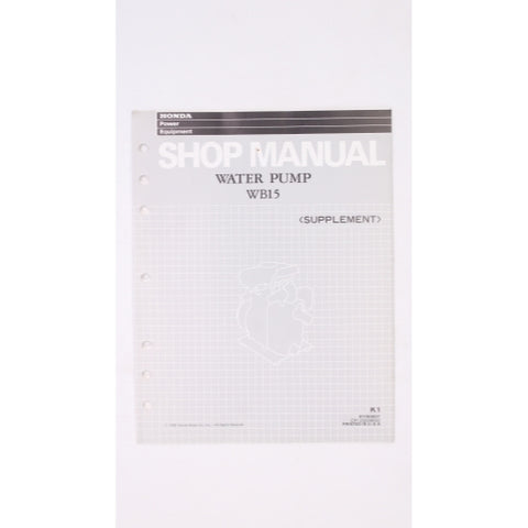 Honda Water Pump WB15 Shop Manual Supplement Part Number - 61YB060Y