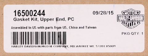 Genuine Harley-Davidson PC Upper End Gasket Kit PN 16500244