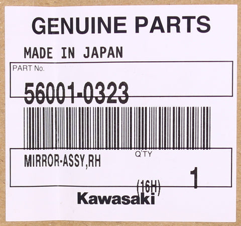 Genuine Kawasaki RH Mirror ASSY Part Number - 56001-0323