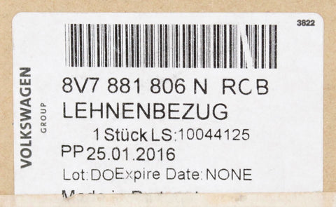 Genuine Volkswagen Group Cover Part Number - 8V7-881-806-N-R0B