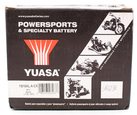 Yuasa Power Sports Battery PN YB16HL-A-CX
