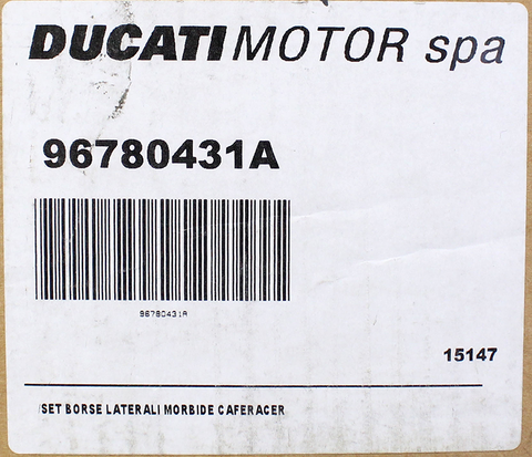 Genuine Ducati Side Bag Set Part Number - 96780431A