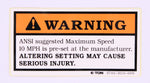 Warning Label Part Number - 650995 H7105-5Ec0-0000