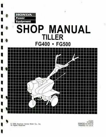 Honda Tiller FG400 FG500 Shop Manual Part Number - 61V0800