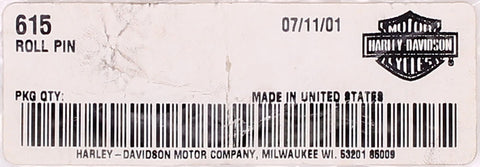 Genuine Harley-Davidson Roll Pin (Pack of 6) Part Number - 615