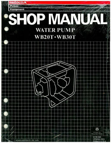 Honda Water Pump WB20T-WB30T Shop Manual Part Number - 61YB360