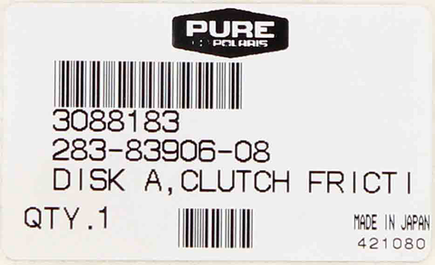 Genuine Polaris Clutch Friction Disk Part Number - 3088183