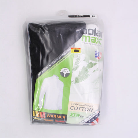 PolarMax Men's BlackZip Mock Size Medium PN 2LC11D