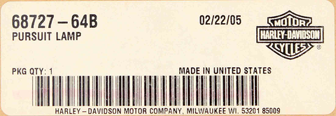 Genuine Harley Davidson Pursuit Lamp Part Number - 68727-64B