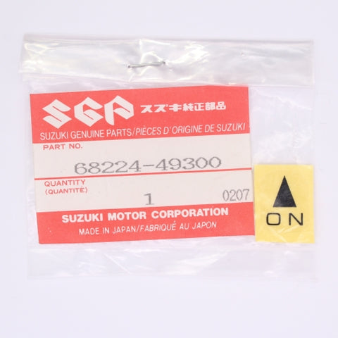 Genuine Suzuki Choke On Label Part Number - 68224-49300