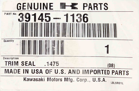 Genuine Kawasaki Seal Trim Part Number - 39145-1136