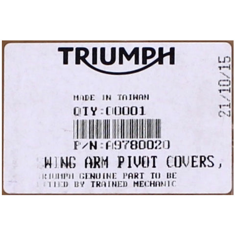 Triumph Swing Arm Pivot Covers PN A9780020
