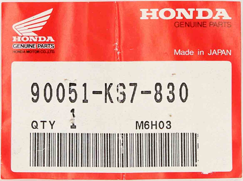 Genuine Honda Flange Bolt Part Number - 90051-KS7-830