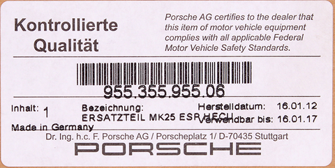 Porsche ABS Pump Assembly PN 955-355-955-06