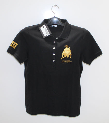 Lamborghini Black/Gold Bull Polo Women's Size X-Large PN 9011259CCB065EL4XX