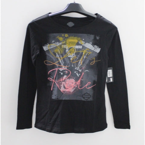 Harley-Davidson Distressed Graphic Let'S Ride Tee S 96055-18Vw/000S