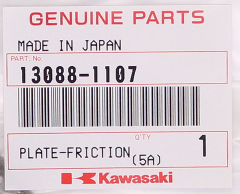 Genuine Kawasaki Friction Plate PN 13088-1107
