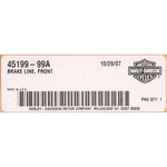 Genuine Harley-Davidson Front Brake Line Part Number - 45199-99A