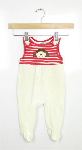 Audi Organic Baby'S Red / White Dog Onesie Kids 62 / 68