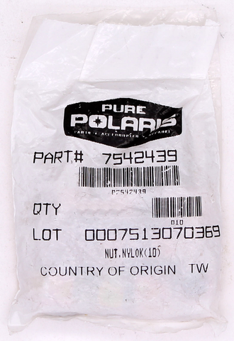 Polaris Special Locking Nut Part Number - 7542439