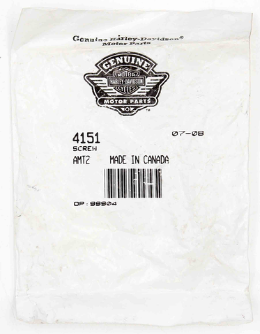 Genuine Harley-Davidson Screw Part Number - 4151