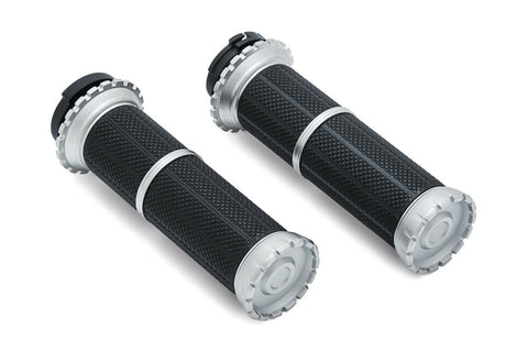 Kuryakyn RIOT GRIPS 96+ CABLE THROTTLE SIL PN 3580