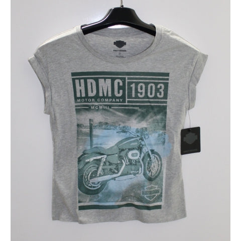 Harley-Davidson Women's Photo Real Rolled Sleeve TEE Size XS 96060-18VW/002S