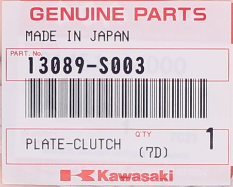 Genuine Kawasaki Clutch Plate Part Number - 13089-S003